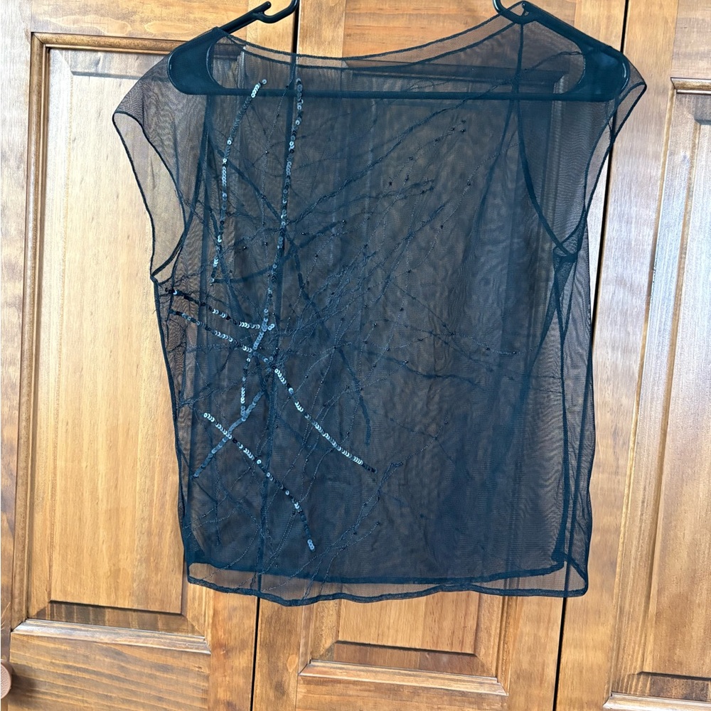 Sheer Black Sequin Top